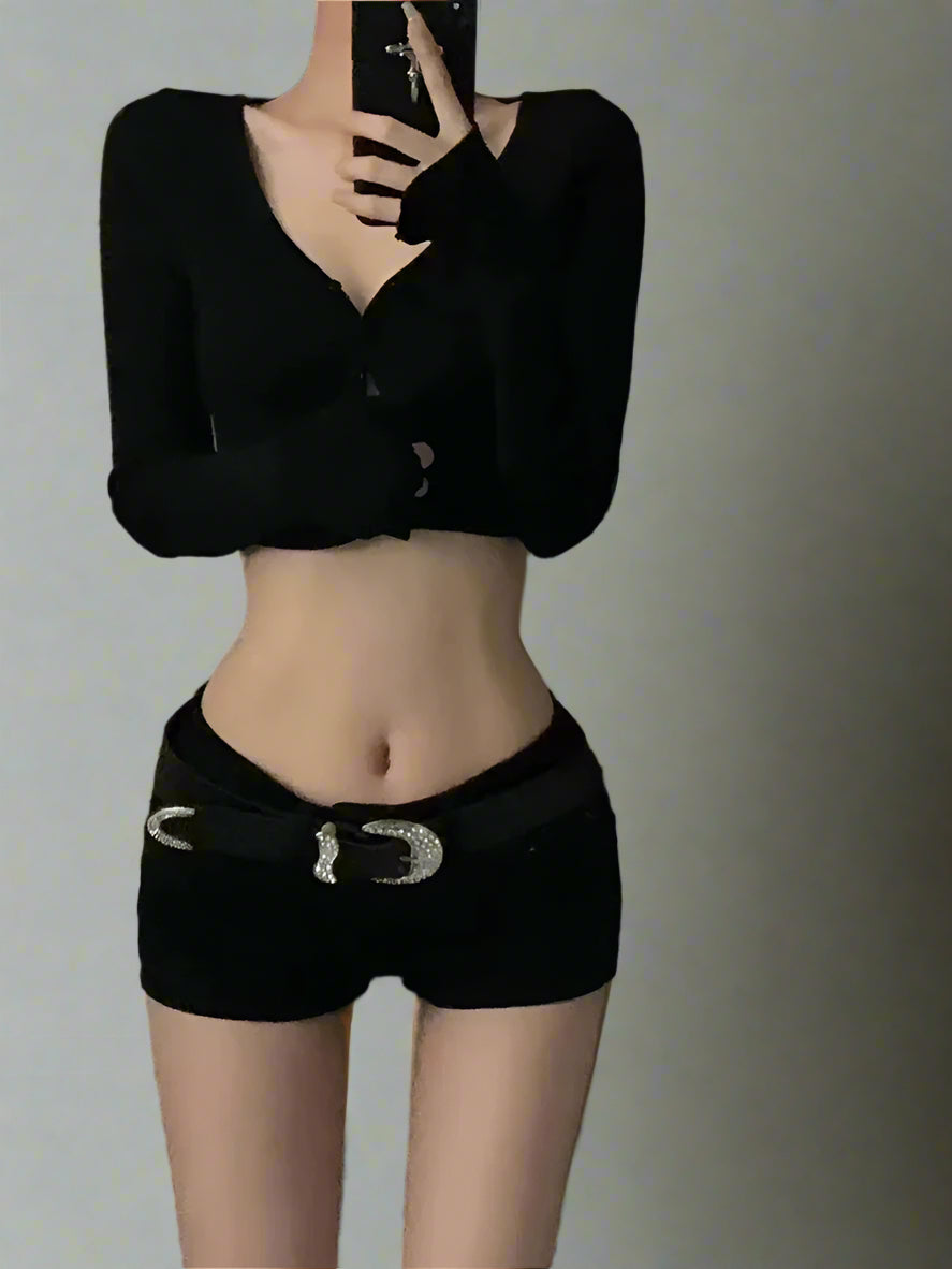 New Style Trends - Midnight Glam Belted Alt Shorts - Outfit Ideas New Style Trends - Midnight Glam Belted Alt Shorts - Outfit Ideas