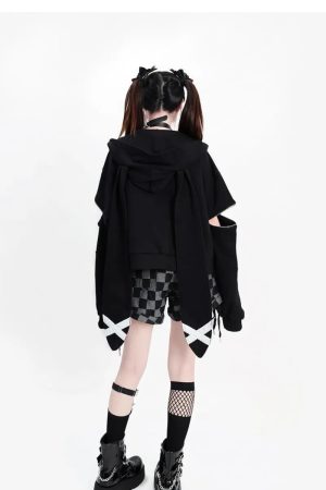 New Style Trends - Midnight Rebel Alt Buckle Hoodie - Outfit Ideas