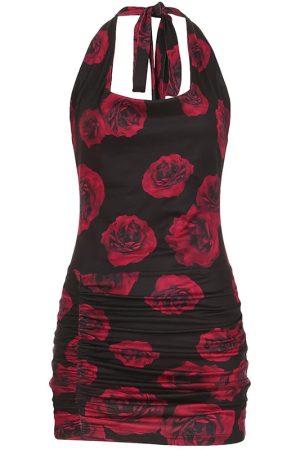 New Style Trends - Midnight Rose Open Back Coquette Dress - Outfit Ideas