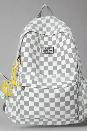 New Style Trends - Mint Checkered Edgy Street Backpack - Outfit Ideas