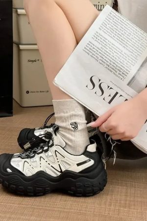 New Style Trends - Monochrome Terrain Grip Kawaii Sneakers - Outfit Ideas