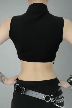 New Style Trends - Moonshade Beaded Turtleneck Alt Crop Top - Outfit Ideas