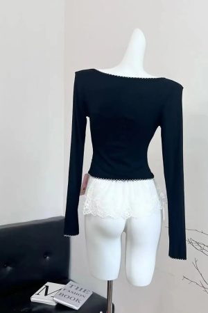 New Style Trends - Noir Coquette Lace Bow Tie Blouse - Outfit Ideas