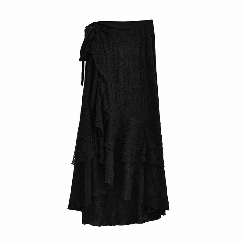 New Style Trends - Noir Siren Wrap Maxi Edgy Skirt - Outfit Ideas