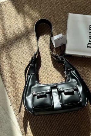 New Style Trends - Noir Utility Y2k Pocket Bag - Outfit Ideas