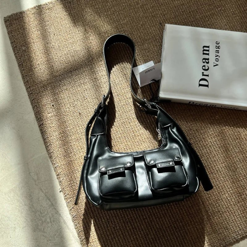 New Style Trends - Noir Utility Y2k Pocket Bag - Outfit Ideas New Style Trends - Noir Utility Y2k Pocket Bag - Outfit Ideas