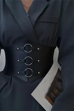 New Style Trends - Obsidian Ring Buckle Corset Goth Belt - Outfit Ideas