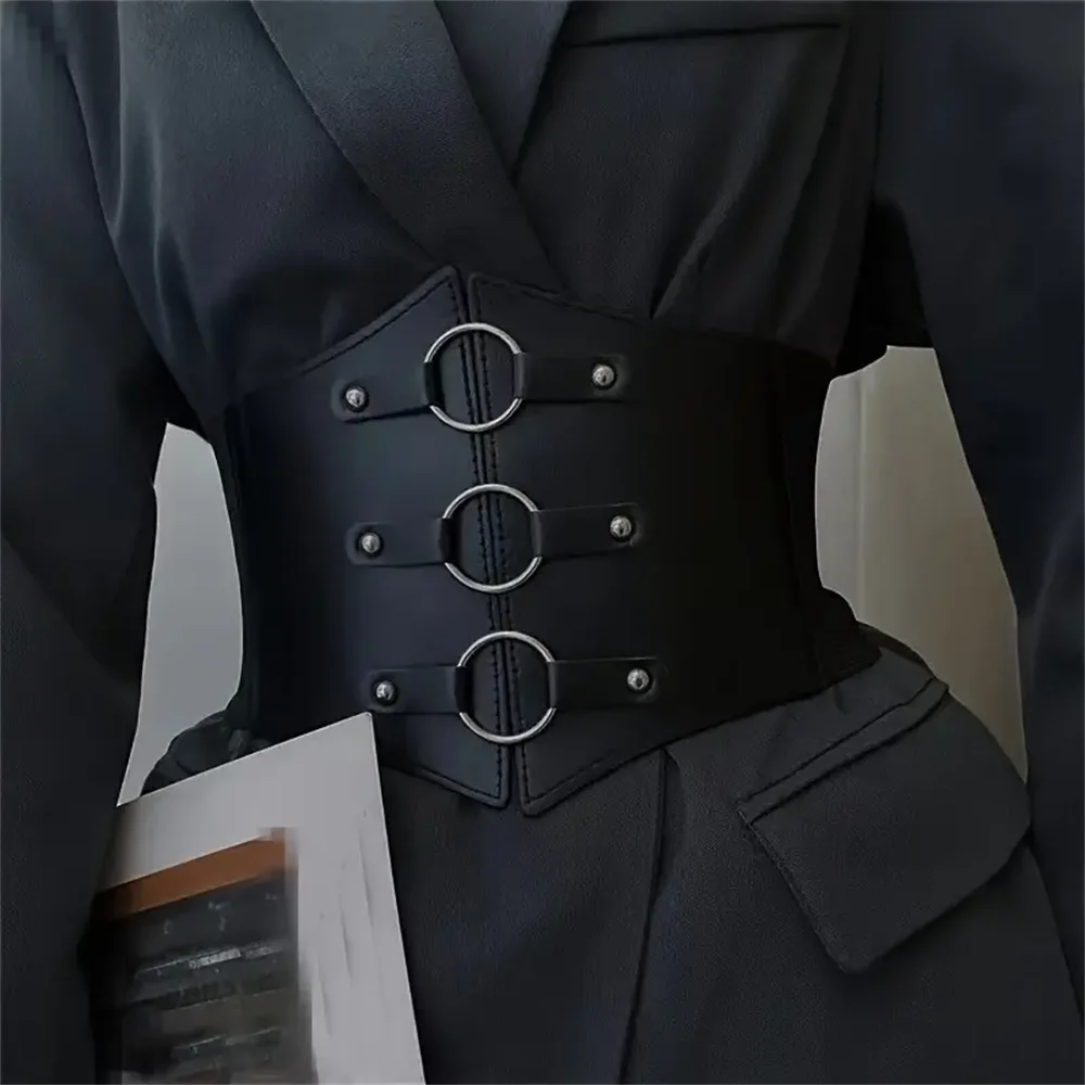 New Style Trends - Obsidian Ring Buckle Corset Goth Belt - Outfit Ideas