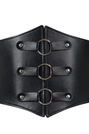New Style Trends - Obsidian Ring Buckle Corset Goth Belt - Outfit Ideas