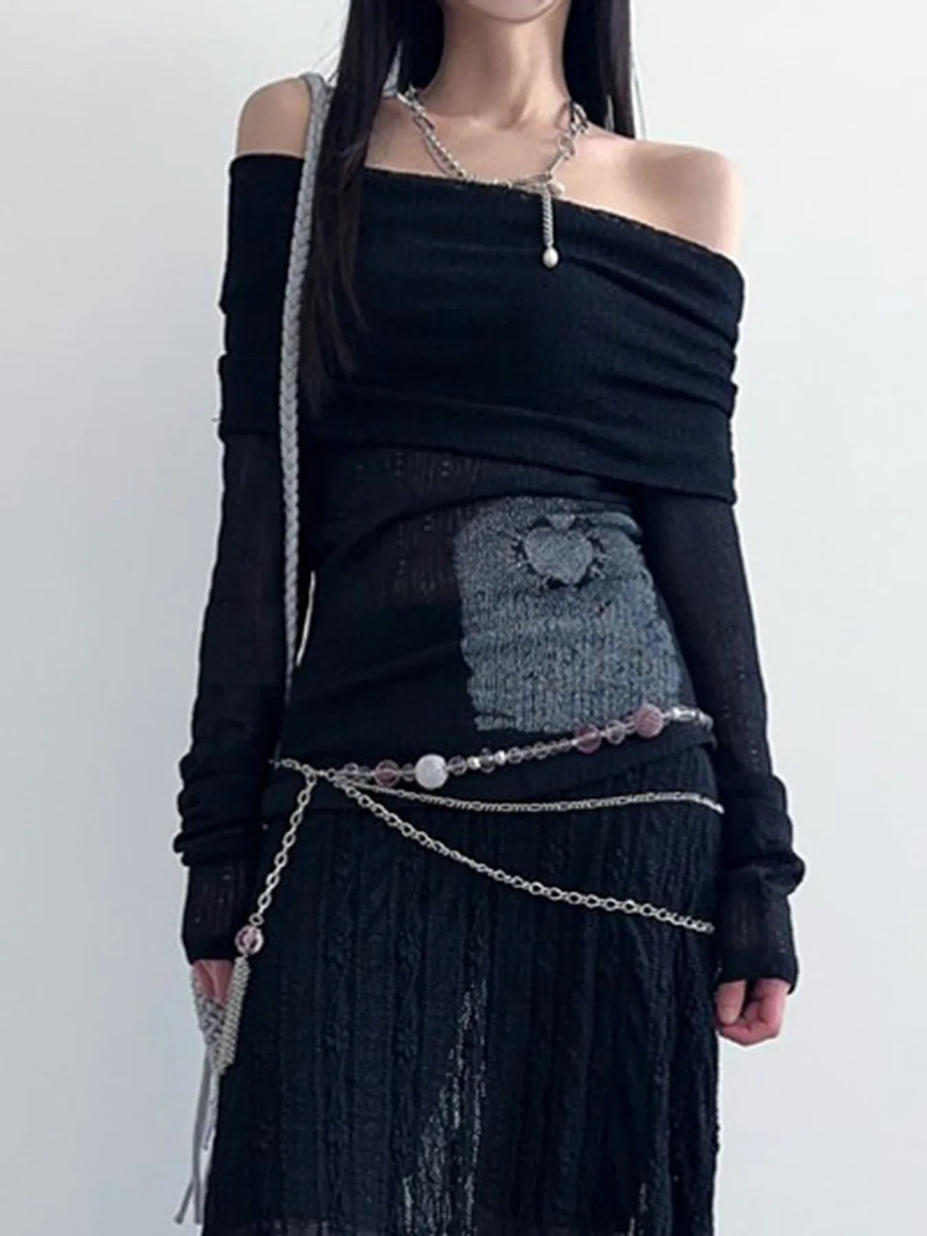 New Style Trends - Off-Shoulder Alt Mesh Long Sleeve Top - Outfit Ideas New Style Trends - Off-Shoulder Alt Mesh Long Sleeve Top - Outfit Ideas