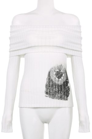 New Style Trends - Off-Shoulder Alt Mesh Long Sleeve Top - Outfit Ideas