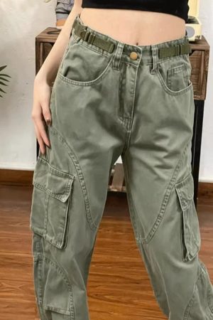 New Style Trends - Olive Green Utility Y2k Cargo Pants - Outfit Ideas