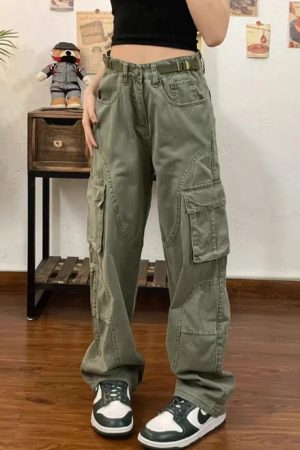 New Style Trends - Olive Green Utility Y2k Cargo Pants - Outfit Ideas