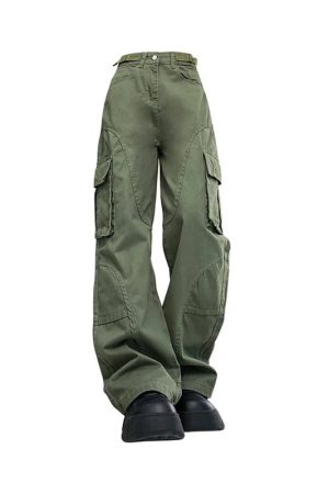 New Style Trends - Olive Green Utility Y2k Cargo Pants - Outfit Ideas