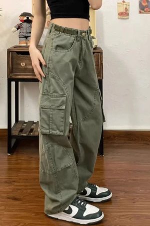 New Style Trends - Olive Green Utility Y2k Cargo Pants - Outfit Ideas