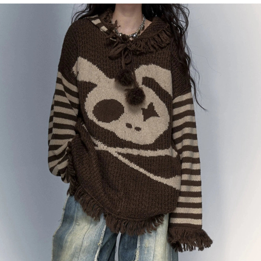 New Style Trends - Panda Alt Punk Fringed Sweater - Outfit Ideas New Style Trends - Panda Alt Punk Fringed Sweater - Outfit Ideas