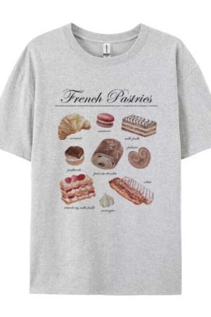 New Style Trends - Parisian Bakery Aesthetic T-Shirt - Outfit Ideas