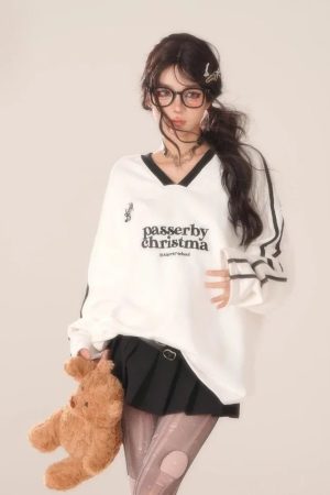 New Style Trends - Passerby Varsity Alt Oversized Sweatshirt - Outfit Ideas