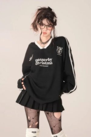 New Style Trends - Passerby Varsity Alt Oversized Sweatshirt - Outfit Ideas