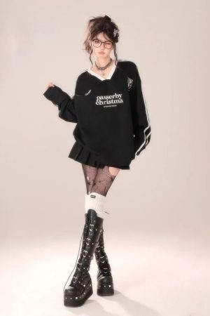 New Style Trends - Passerby Varsity Alt Oversized Sweatshirt - Outfit Ideas