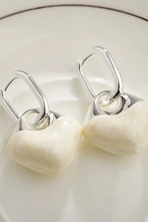 New Style Trends - Pastel Candy Marble Heart Coquette Earrings - Outfit Ideas