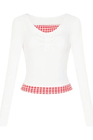 New Style Trends - Pastel Cute Lemon Gingham Layered Top - Outfit Ideas