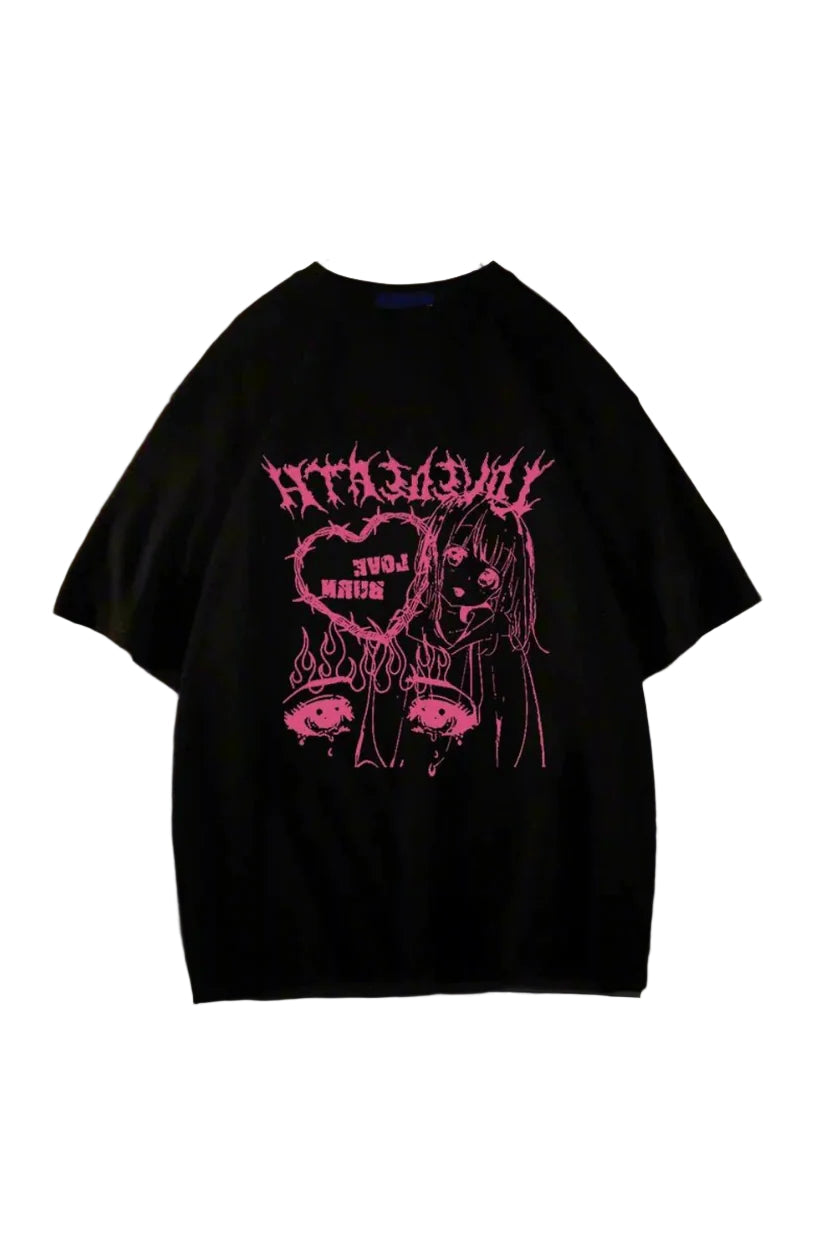 New Style Trends - Pastel Goth Oversized Graphic T-shirt - Outfit Ideas