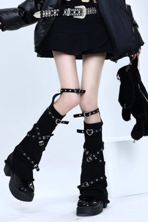 New Style Trends - Pastel Goth Violet Chaos Strapped Leg Warmers - Outfit Ideas