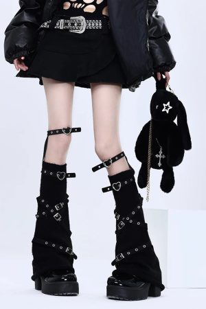 New Style Trends - Pastel Goth Violet Chaos Strapped Leg Warmers - Outfit Ideas