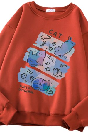 New Style Trends - Pastel Meow Mix Kawaii Sweatshirt - Outfit Ideas