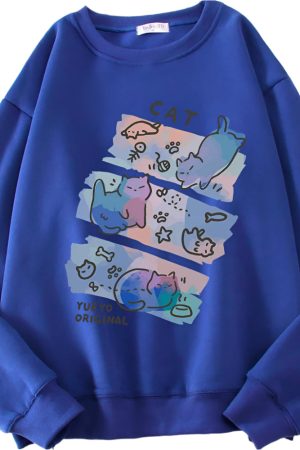 New Style Trends - Pastel Meow Mix Kawaii Sweatshirt - Outfit Ideas