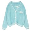 New Style Trends - Pastel Retro Blue Bird Embroidery Cardigan - Outfit Ideas