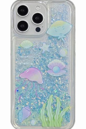 New Style Trends - Pastel Sea Glitter Aesthetic iPhone Cases - Outfit Ideas