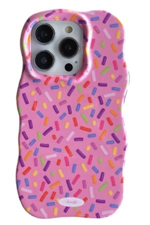 New Style Trends - Pink Sprinkle Wavy Aesthetic iPhone Case - Outfit Ideas
