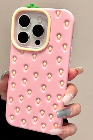 New Style Trends - Pink Strawberry-Inspired iPhone Case - Outfit Ideas