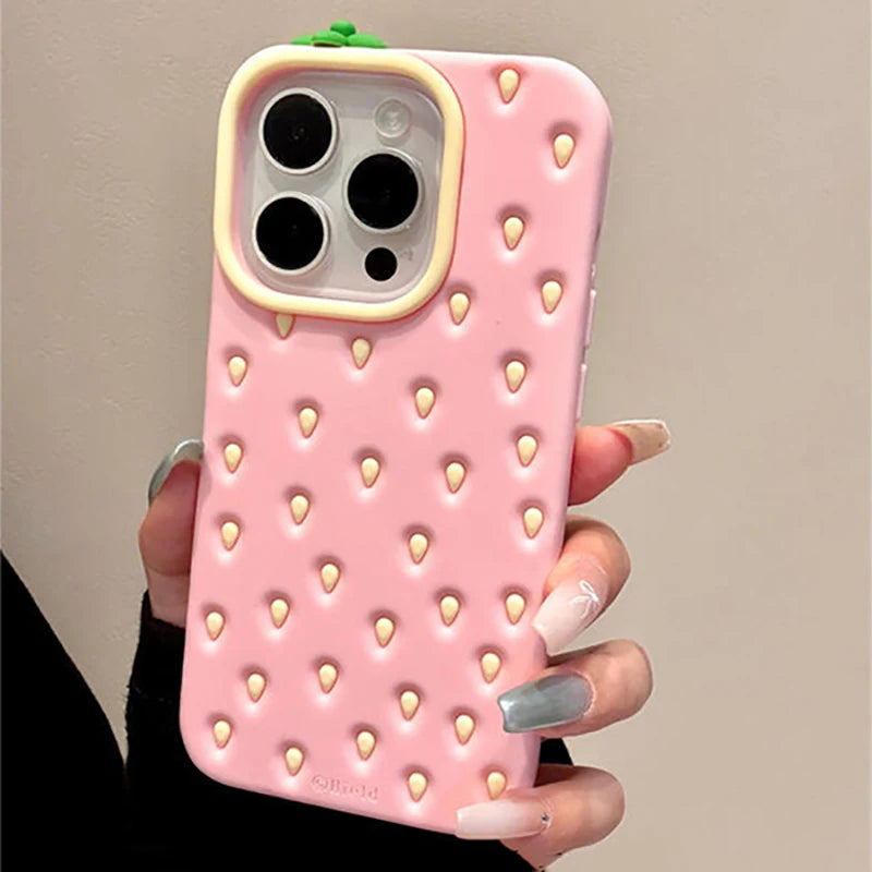 New Style Trends - Pink Strawberry-Inspired iPhone Case - Outfit Ideas New Style Trends - Pink Strawberry-Inspired iPhone Case - Outfit Ideas