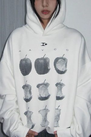 New Style Trends - Pixel Core Apple Aesthetic Hoodie - Outfit Ideas