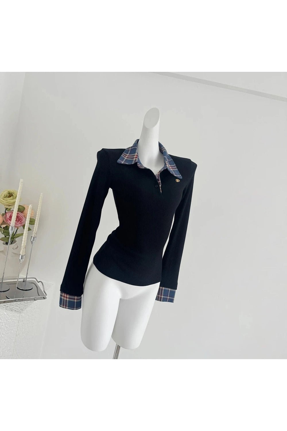 New Style Trends - Plaid Collar Retro Preppy Sweater - Outfit Ideas