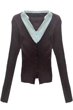 New Style Trends - Preppy Chic Layered Retro Outfit Set - Outfit Ideas