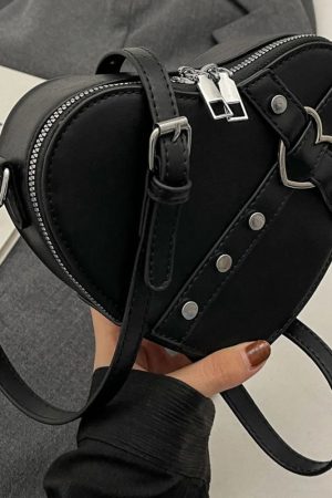 New Style Trends - Punk Love Studded Y2k Shoulder Bag - Outfit Ideas