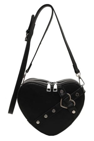 New Style Trends - Punk Love Studded Y2k Shoulder Bag - Outfit Ideas