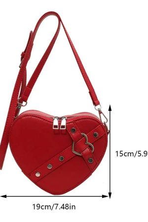 New Style Trends - Punk Love Studded Y2k Shoulder Bag - Outfit Ideas