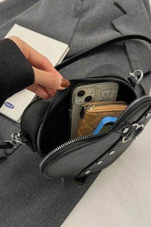 New Style Trends - Punk Love Studded Y2k Shoulder Bag - Outfit Ideas