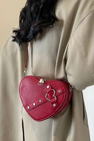 New Style Trends - Punk Love Studded Y2k Shoulder Bag - Outfit Ideas