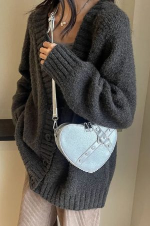 New Style Trends - Punk Love Studded Y2k Shoulder Bag - Outfit Ideas