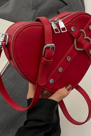 New Style Trends - Punk Love Studded Y2k Shoulder Bag - Outfit Ideas