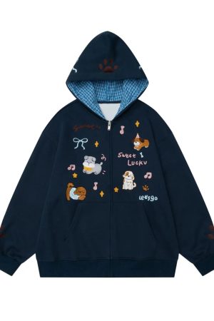 New Style Trends - Puppy Love Zip-Up Hoodie - Outfit Ideas