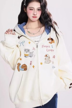 New Style Trends - Puppy Love Zip-Up Hoodie - Outfit Ideas