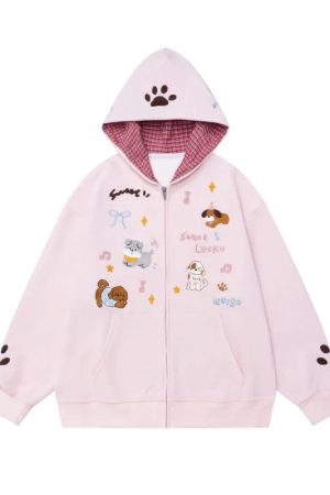 New Style Trends - Puppy Love Zip-Up Hoodie - Outfit Ideas