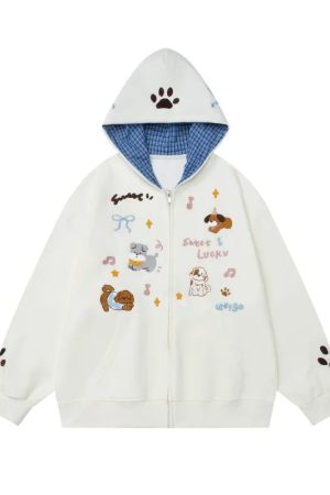 New Style Trends - Puppy Love Zip-Up Hoodie - Outfit Ideas